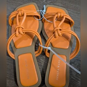 Azalea Wang Stetson Tangerine sandals, size 7